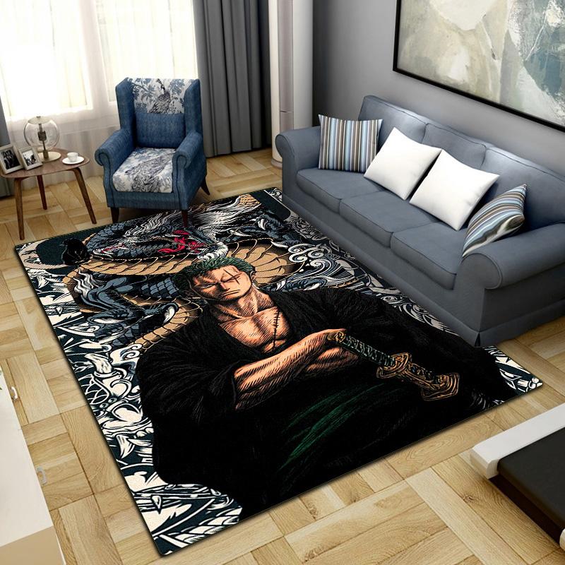 

Zoro One Piece Print Rug Living Room Home Fashion Decoration Office Desk Chair Carpet LXR135 60x90cm