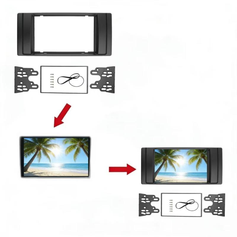 Double Din Fascia For BMW Series 5 E53 E39 Panel Dash Mount Trim Kit Interface Bezel Frame
