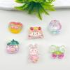 Handmade Transparent Glitter Rabbit Resin Accessories for DIY Phone Cases, Hair Clips, Ties, and Crocs Decorations