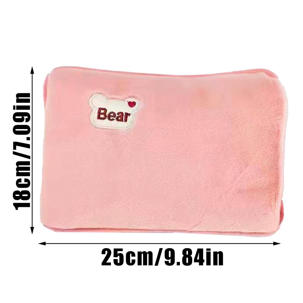 

Hot Water Bottle Leak-Proof Rechargeable Hand Warmer Hot Water Bag with Soft Cover for Winter Cold Weather Period Cramps Muscles розовый