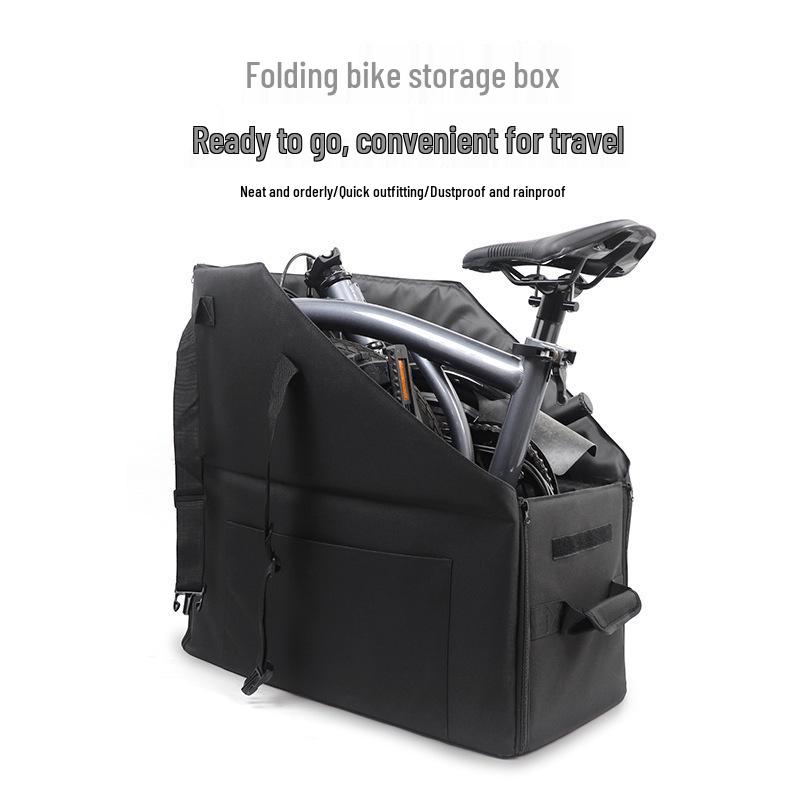 Compact Fabric Folding Bike Storage Box for 14-16 Inch Bikes, Fits Brompton