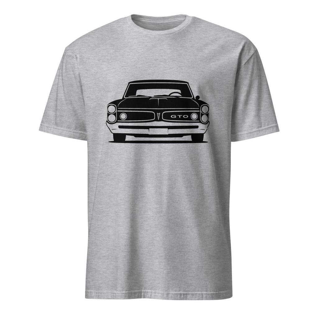 1966 GTO T-shirt Front View Classic Muscle Car Minimalist Line Art Graphic Tee