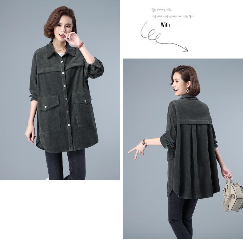2024 Plus Size Fashion Blouse for Middle-Aged & Elderly Women - Spring/Autumn Rich Lady Shirt Jacket