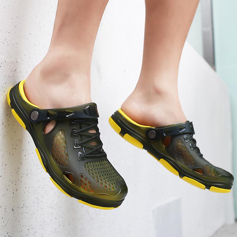 Fashion Summer Shoes Jelly Shoes Beach Men Sandals Hollow Slippers Breathable Men Flip Flops Outdoor Shoes Men Dropshipping