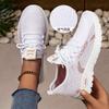 Women's shoes spring breathable sneakers women's fashion versatile fly-woven shoes soft soles not tired feet single shoes comfortable mesh shoes