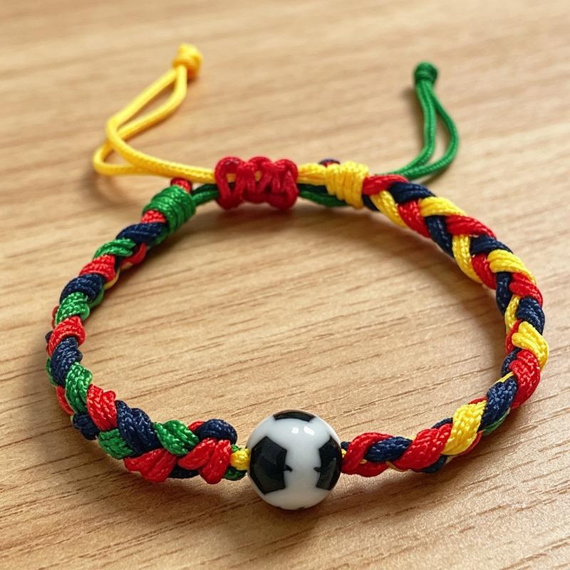 

2026 New Football Colored Woven Bracelets Athlete Commemorative Bracelets Celebratory Small Gift 1pc
