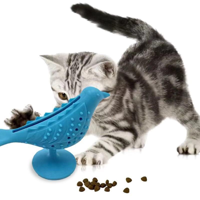 Silicone Cat Chew Teether Slow Feeder Suction Toy With Catnip Silvervine Dental Puzzle For Kittens And Cats Home Gift Cozy Play
