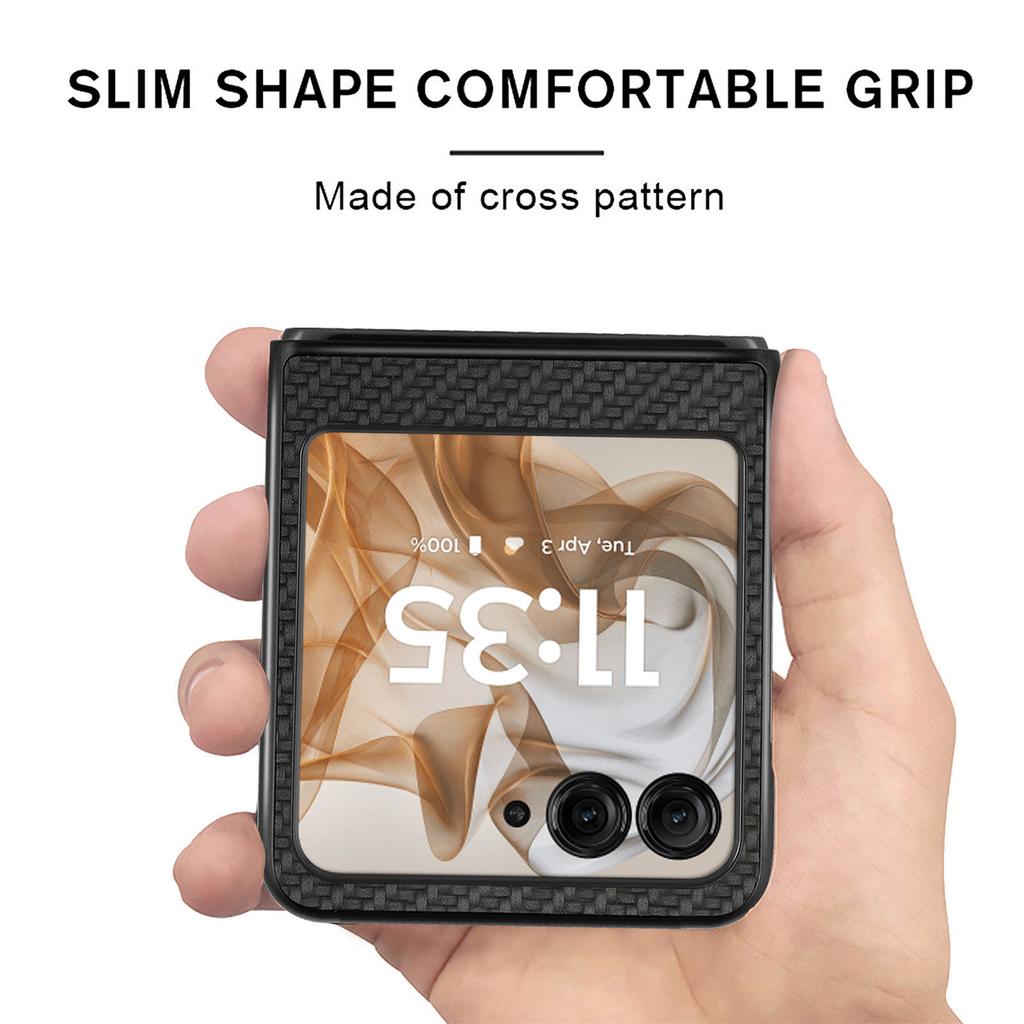 Custodia Pieghevole Fashion Sottile con Texture in Fibra di Carbonio per MOTOROLA MOTO RAZR 70 Ultra 5G Razr70 Razr60 Razr 60 50 Ultra Razr50