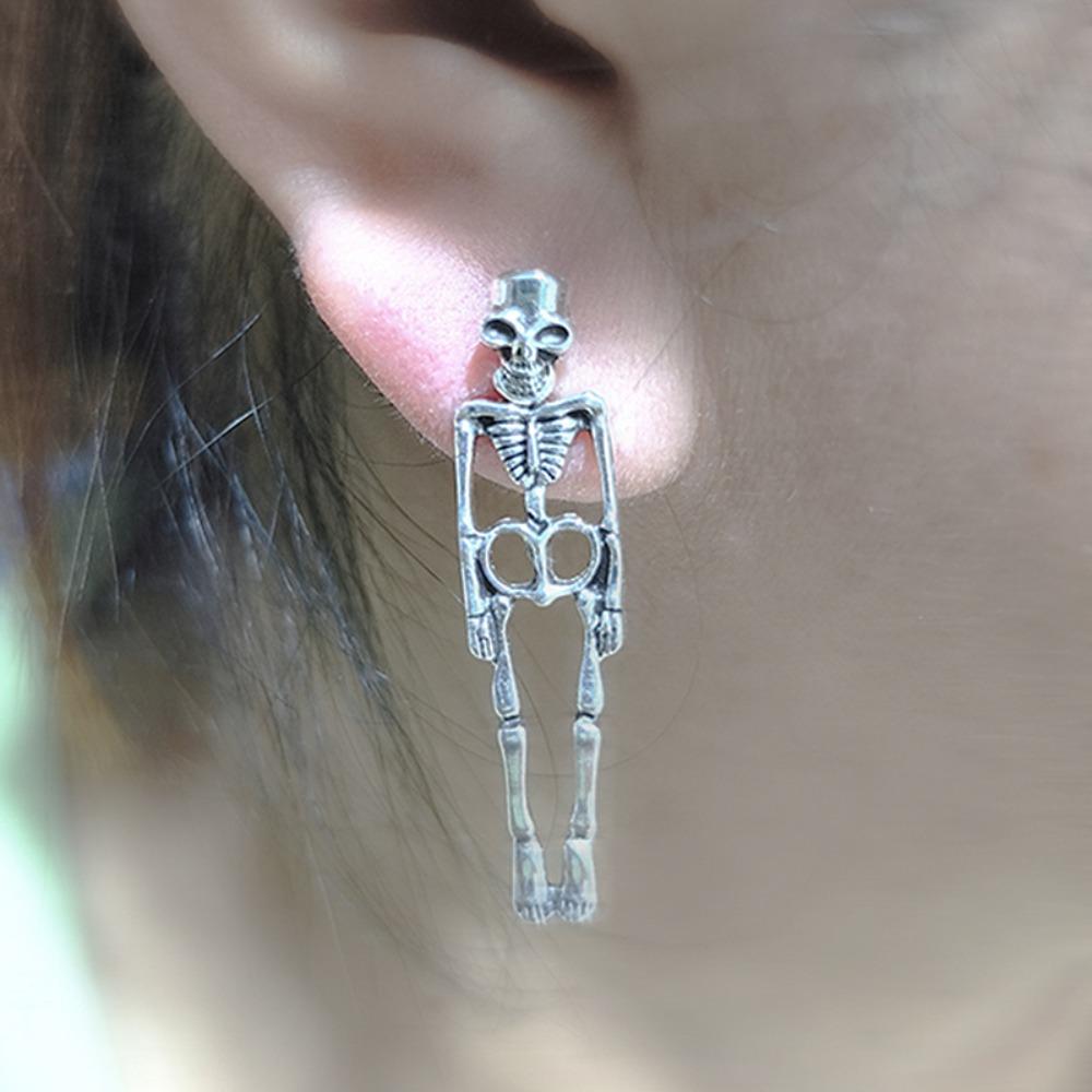 Zinc Zinc Alloy Skeleton Earrings Skull Imitation Human Bone Earrings Fashion Halloween Earrings  Accessories