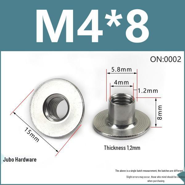 304 Rostfritt Stål Flänsad T-Mutter Stegad Svetsad Låsmutter 1/4 och 5/16 Tum