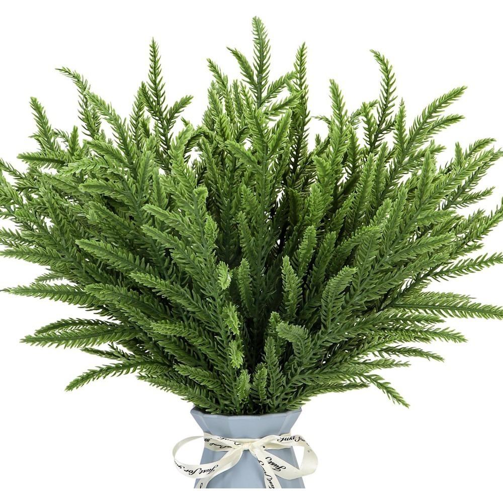 5/10Pcs Green Artifical Branch Christmas Tree Decoration Ornaments Fake Plant For Home Decor New Year Party Supplies Accessories