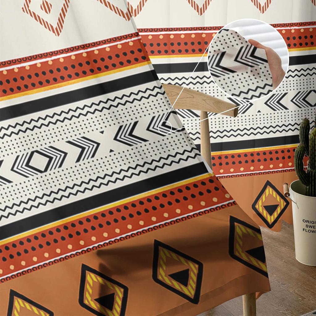 Boho geometrische Streifen schiere Voile Fenstervorhänge Tüllvorhänge Wohnzimmer Balkon Dekoration Vorhänge