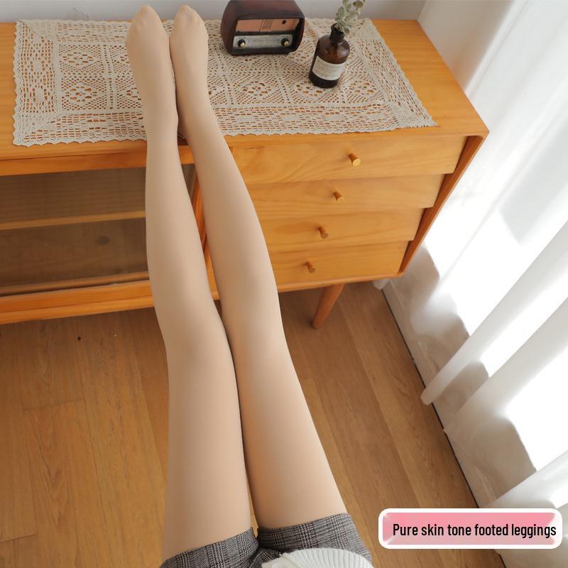 Women's Fleece-Lined True Skin Tone Leggings: Autumn/Winter Warm, Thick, Fake Translucent