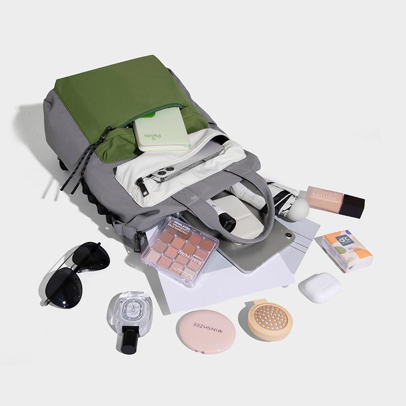 2025 New Fashion Trend Color-Block Backpack Multi-Pocket Lightweight Outdoor Fashion Travel Backpack for Men and Women