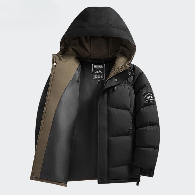 

Light Luxury Winter New Cotton Jacket for Men Thickened Loose Fashionable Warm Cotton Jacket Hooded Bread Jacket Windproof Jacket 3XL
