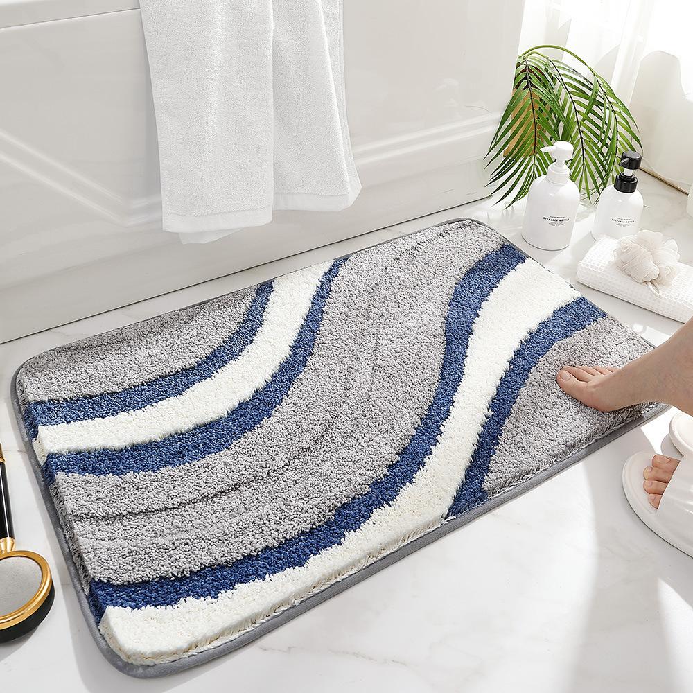 Modern Minimalist Cashmere Skin-friendly Floor Mat, Comfortable and Soft Non-slip Bathroom Floor Mat for Shower Rooms
