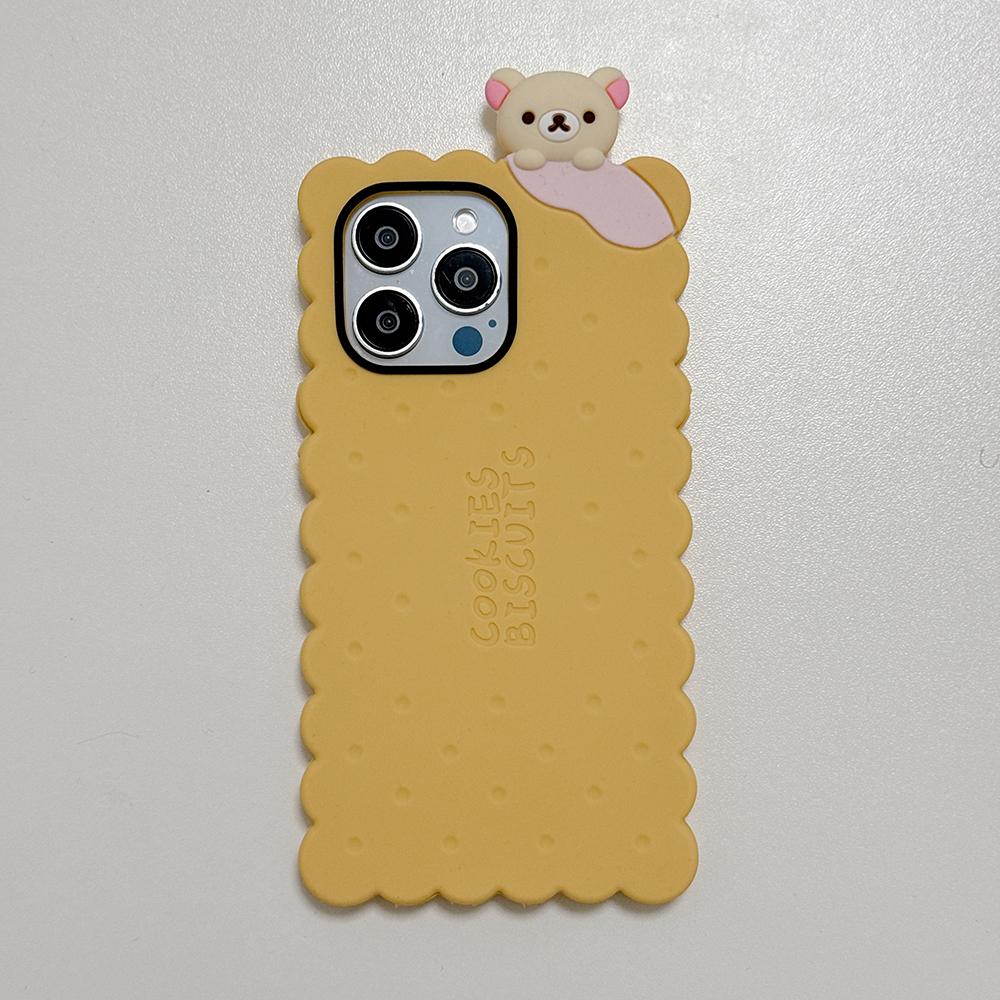 Sandwich Rilakkuma Bear Biscuit Soft Silicone Cover Case For iPhone 16 15 14 13 12 11 Pro 7 8 Plus X XS Max XR