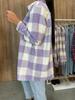 2024 Herbst Europäische & Amerikanische Mode Kariertes Hemd mit Umlegekragen