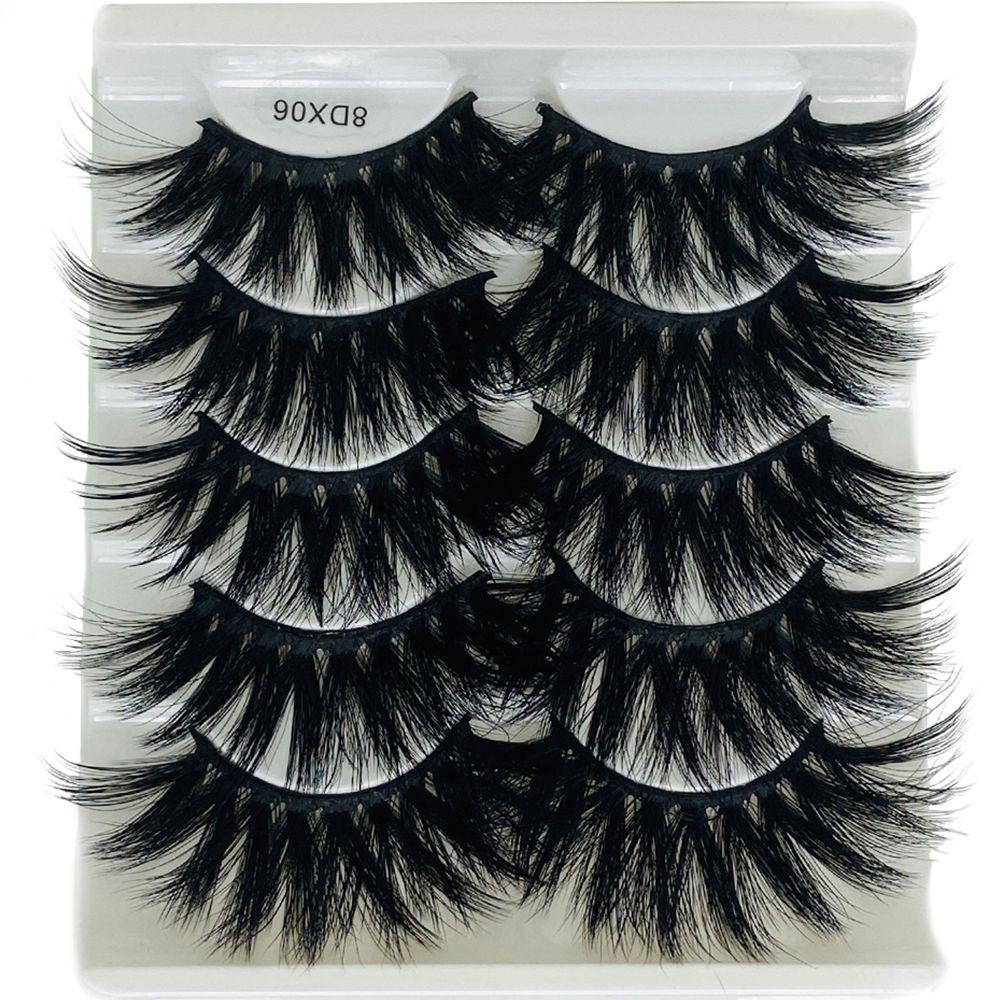 Beauty Dramatic Criss-cross False Eyelashes Thick Long 8D Mink Hair Wispies Fluffies