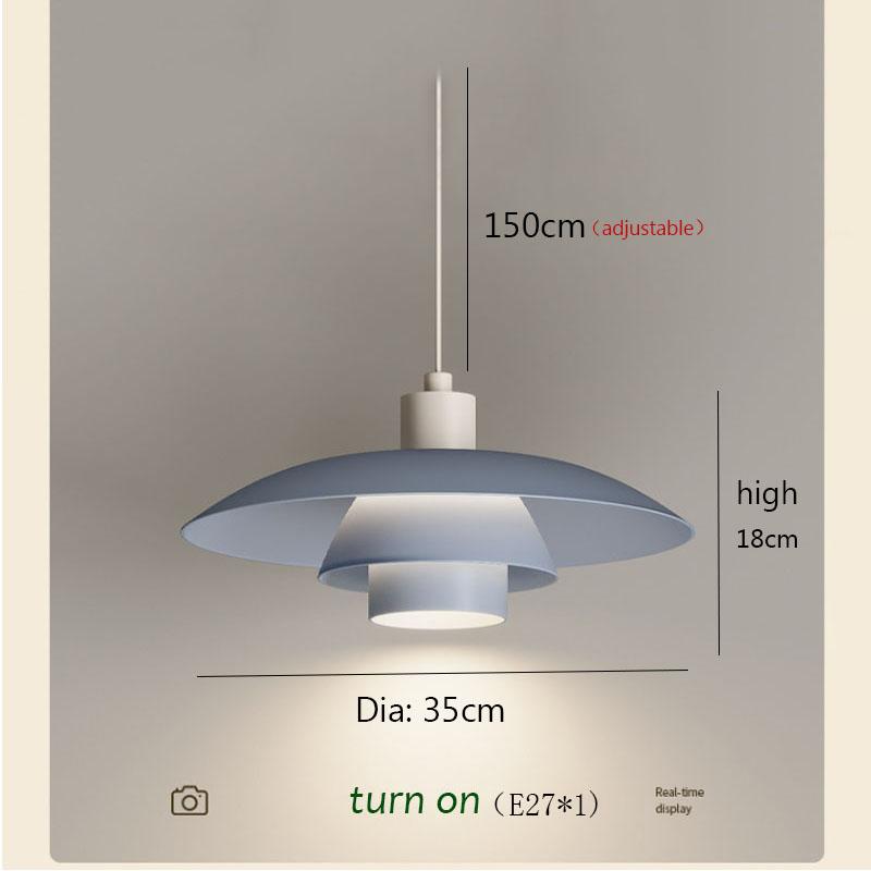 Nowoczesny żyrandol z żelaza, ściemniany w trzech kolorach, lampa wisząca nad stół jadalny, dekoracja LED do salonu, styl duński, światło UFO, nordycki