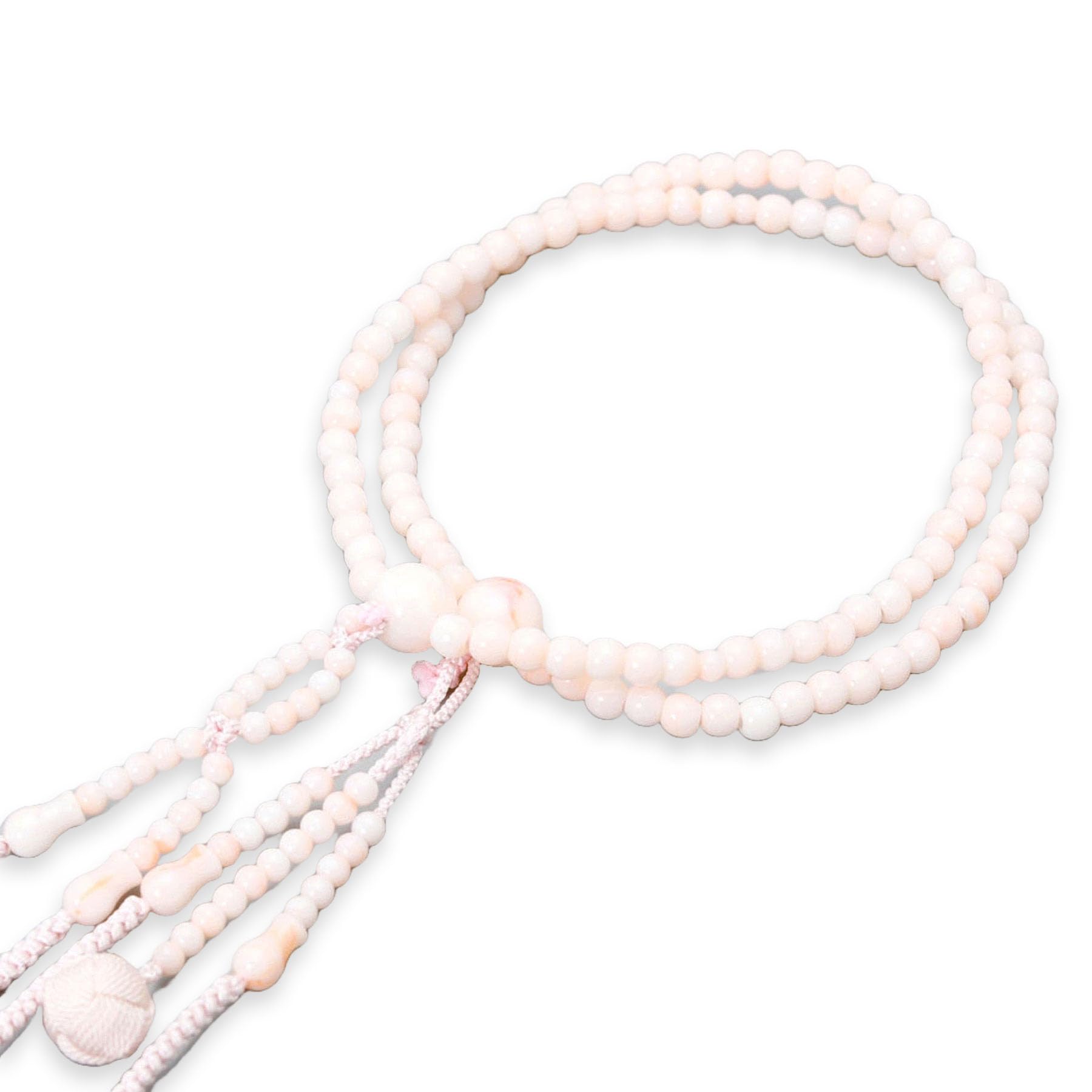 

Женские двухрядные киотские буддийские молитвенные бусы, розовый коралл одамаки акрил, буддизм Нитирэн, похороны, буддийский алтарь, траур, поминки, могила