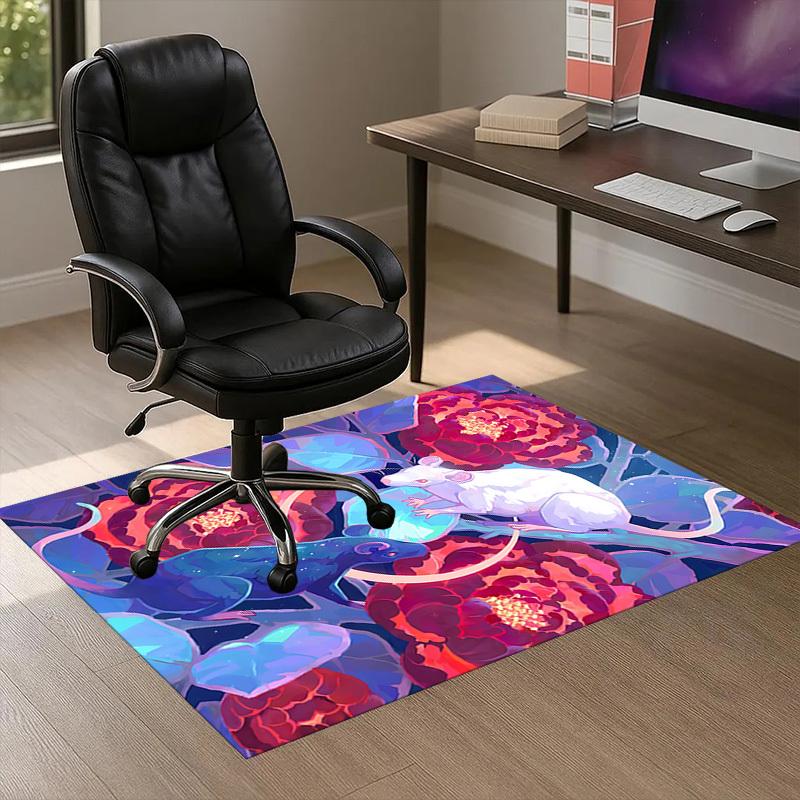 Mouse Flowers Pattern Area Rug, Office Carpet Indoor Outdoor Entrance Doormat, Non-Slip Soft And Comfortable, Living Room, c122075 60cm by 90cm