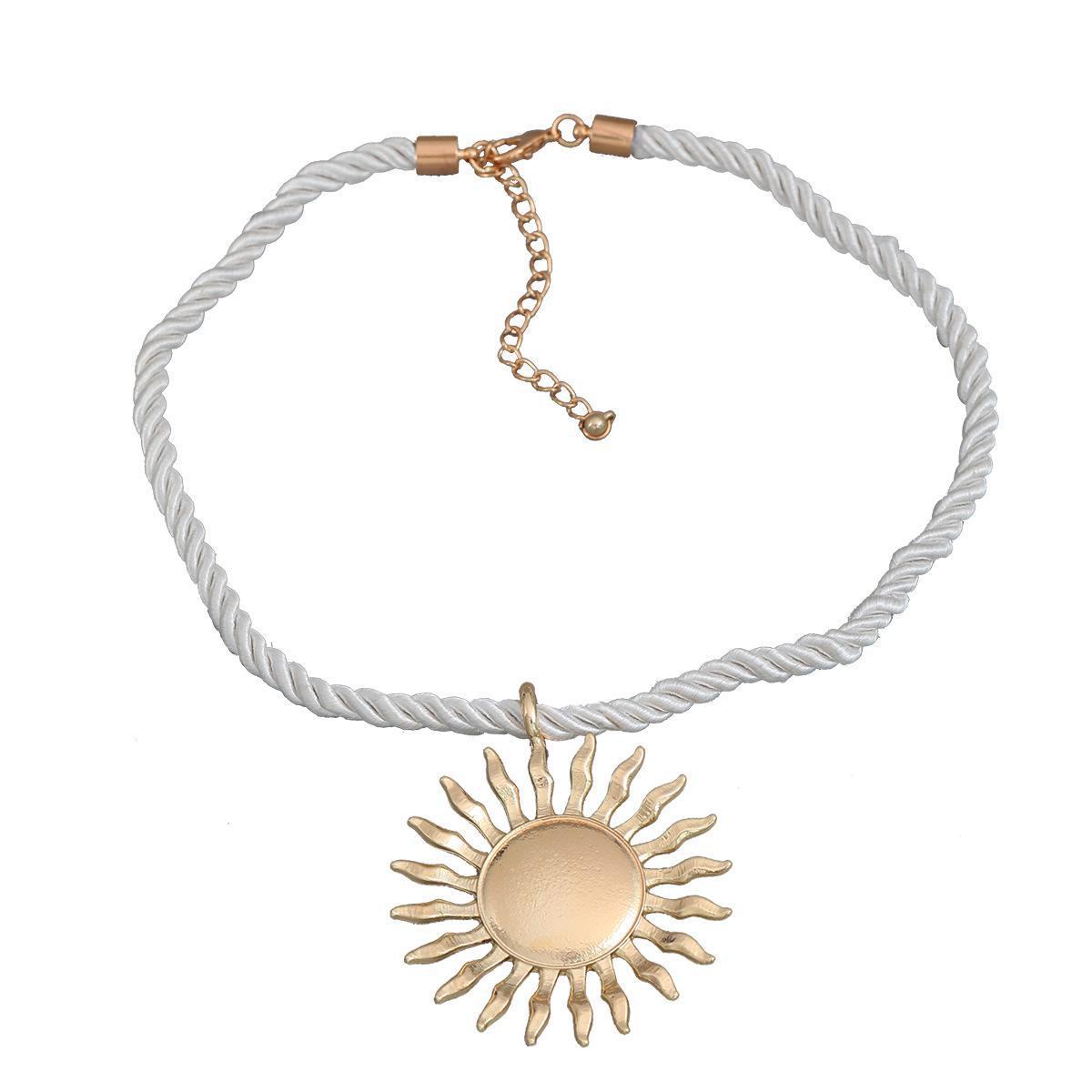 

Модный кулон в виде подсолнуха: Ожерелье из сплава в европейском и американском стиле для женщин золотой