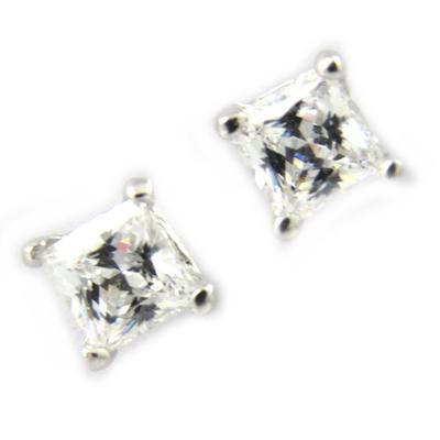 [L7897] - White 'Essentiel' Silver Earrings 4 Mm
