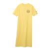 Champion Casual Short Sleeve Crew Neck Cotton USA Rubber Print Garment Wash Striped Dress In Pale Size L Women's (CW-B315) Yellow,