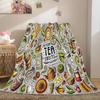 Cartoon-shaped food burger Printed Blanket for Sofa Travel Camping Living Room Office Conditioning Blanket for All Seasons Gifts