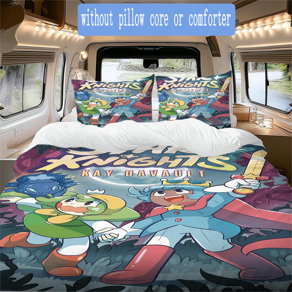 Star Knights Pattern Bedding,Quilt Set Quilt Cover Pillowcase Home Birthday Gift (1*duvet cover+2*pillowcase,without core)ASJT261020092