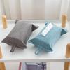 Elegant Fabric Tissue Box Cover with Hanging Rope Wall Mounted Napkin Dispenser Paper Towel Holder for Home and Office