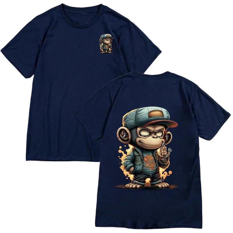Men's Animal T-Shirt Hip Hop Monkey Print Everyday Versatile Everyday Casual Short Sleeve European Size T-Shirt Street Harajuku