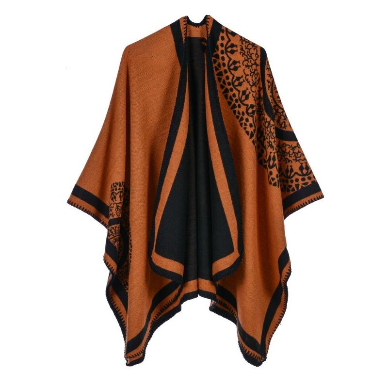 Autumn and winter new classic imitation cashmere scarf women's shawl dual-purpose shawl cape