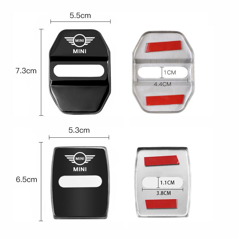 4Pcs Car Door Lock Buckle Protective Covers Zinc Alloy Cover For MINI Cooper JCW Countryman Clubman Cabrio Paceman Coupe Roadste