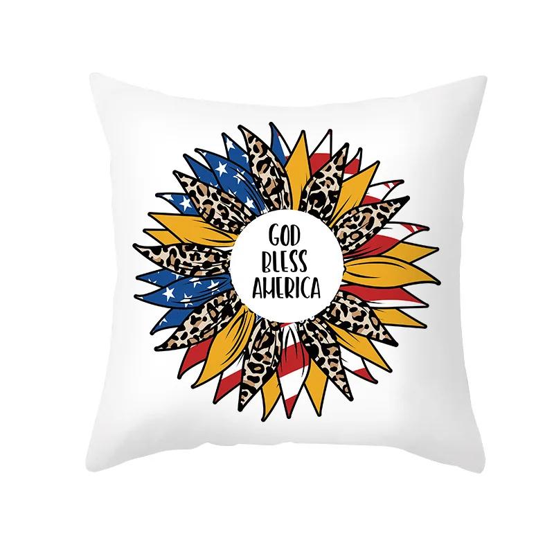 USA July 4th Independence Day Gifts Sofa Decor Throw Pillow Case Home Decorative Cushion Cover Fireworks Printed Pillows Cover