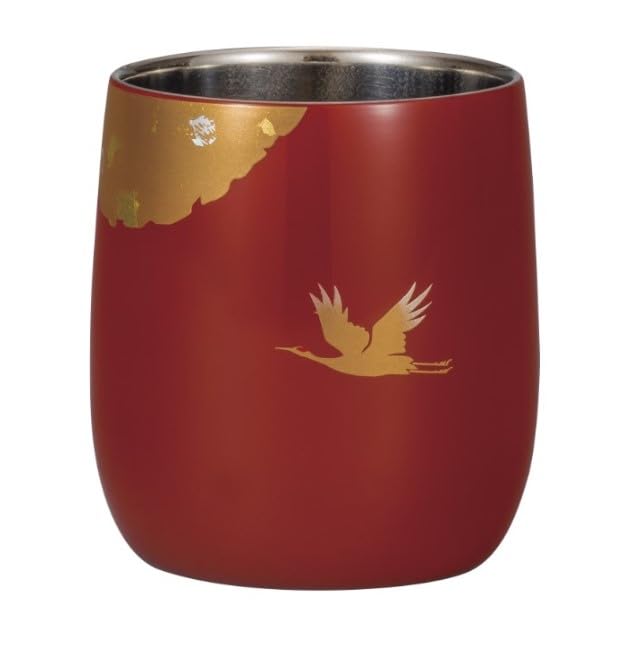 

Maeju Lacquerware Shima Double-Layer Daruma Cup, Shiny Red, 8K-522