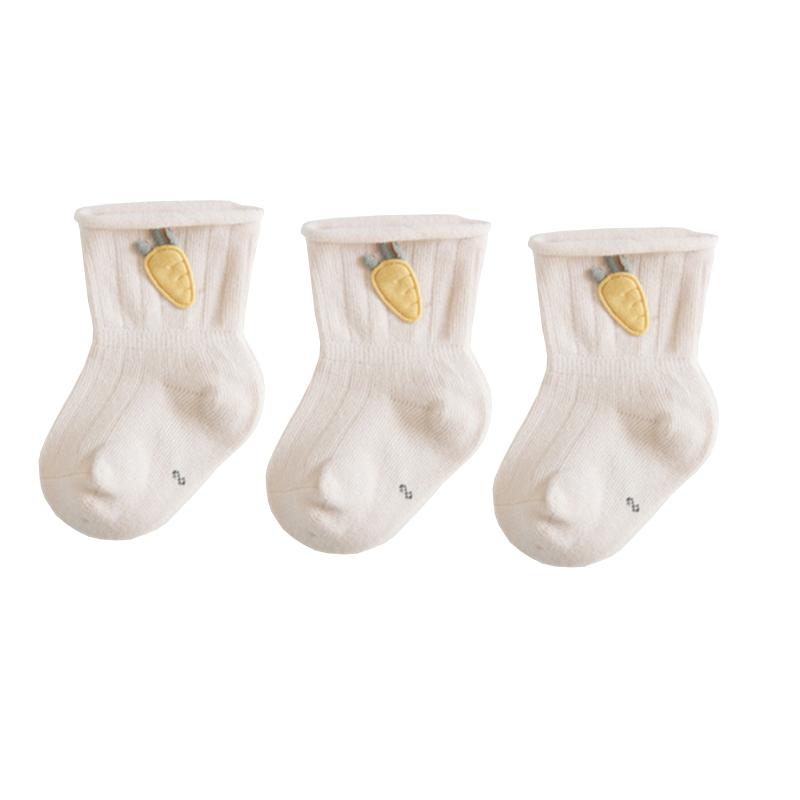 

3 пары/лот Новые детские носки Хлопок Мультяшная морковь Новорожденные мальчики и девочки Носки для ног 0-6months