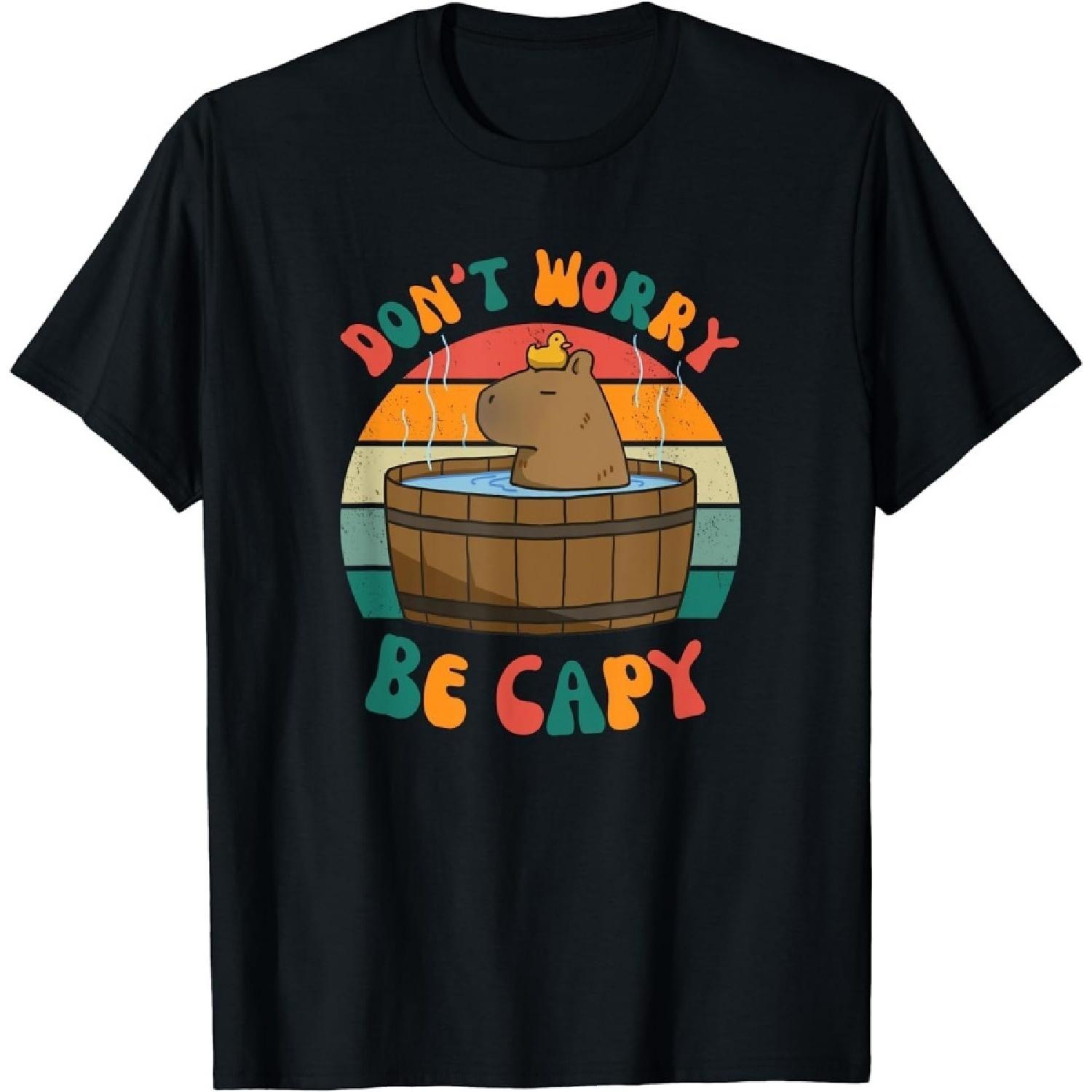 ODFSND Capybara Dont Worry Be Capy - Cute Retro Capybara T-Shirt XXXXXL разноцветный