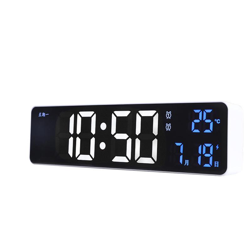 Rechargeable LED Digital Alarm Clock with Temperature Display and Snooze Function - Wall or Bedside Use.