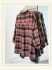 2025 Autumn Plus Size Retro Plaid Long Sleeve Loose Shirt Cardigan