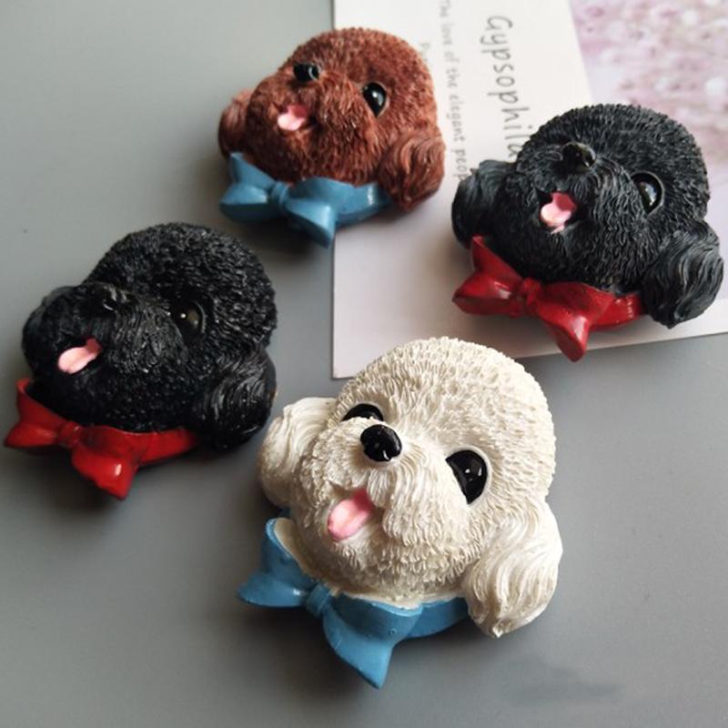 Niedliche Teddy-Hund Kühlschrankmagnete Cartoon Hunde Tier Ornament Whiteboard Spind Kawaii Magnete Heimdeko Souvenir Besonderes Geschenk
