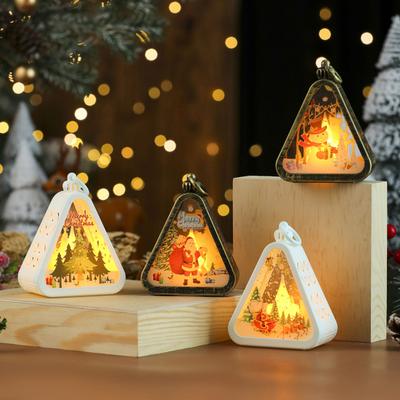 Christmas Retro Night Light Vintage Ambient Wind Lights Luminous Window Tabletop Ornaments for Bedroom Desktop Decor