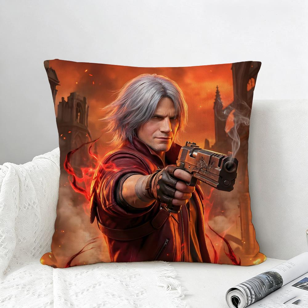 Game Devil May Cry Cushion Cover Natural Linen Pillowcase Set AllinOne Decor for Sofa Bedroom  Chair