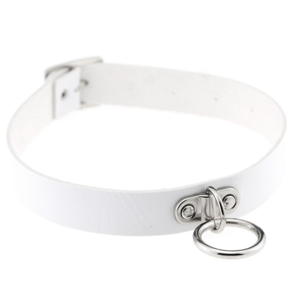 Leather choker collar Round Circle pendant Choker Necklace Women Punk Style chocker Fashion Goth jewelry