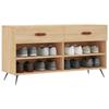 VidaXL Banc à Chaussures, Armoire à Chaussures avec 4 Étagères et Pieds, Meuble à Chaussures avec 2 Tiroirs Salon, Moderne, 829711