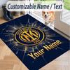Custom Text Printed Rug Inter Milan Non Slip Floor Carpet For Home Room Decor