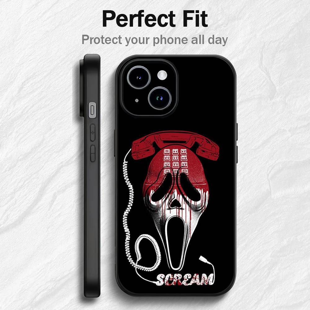 Ghost Face S-Scream Movie Phone Case For iPhone 17 16 15 14 13 12 PRO MAX PLUS Mini TPU Soft to Skin-friendly case