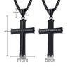 316L Stainless Steel Cross Chain Necklace Pendant For Men Religious Zircon Accessories