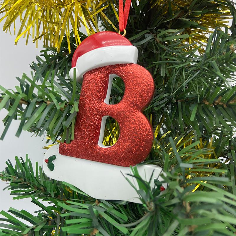 Chic 26 Letter Resin Alphabet Ornaments For Christmas Tree Unique Holiday Decor